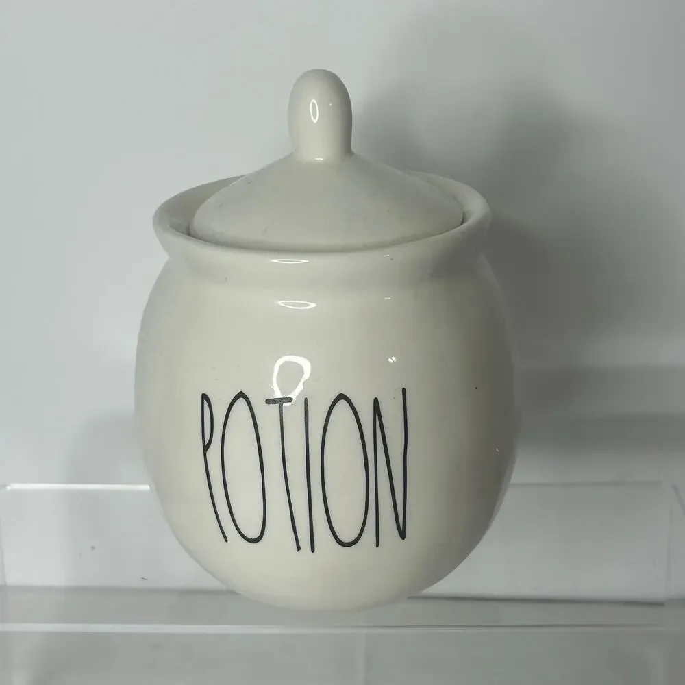 Rae Dunn NAUGHTY POTION Ceramic Canister with Lid Halloween Farmhouse Decor